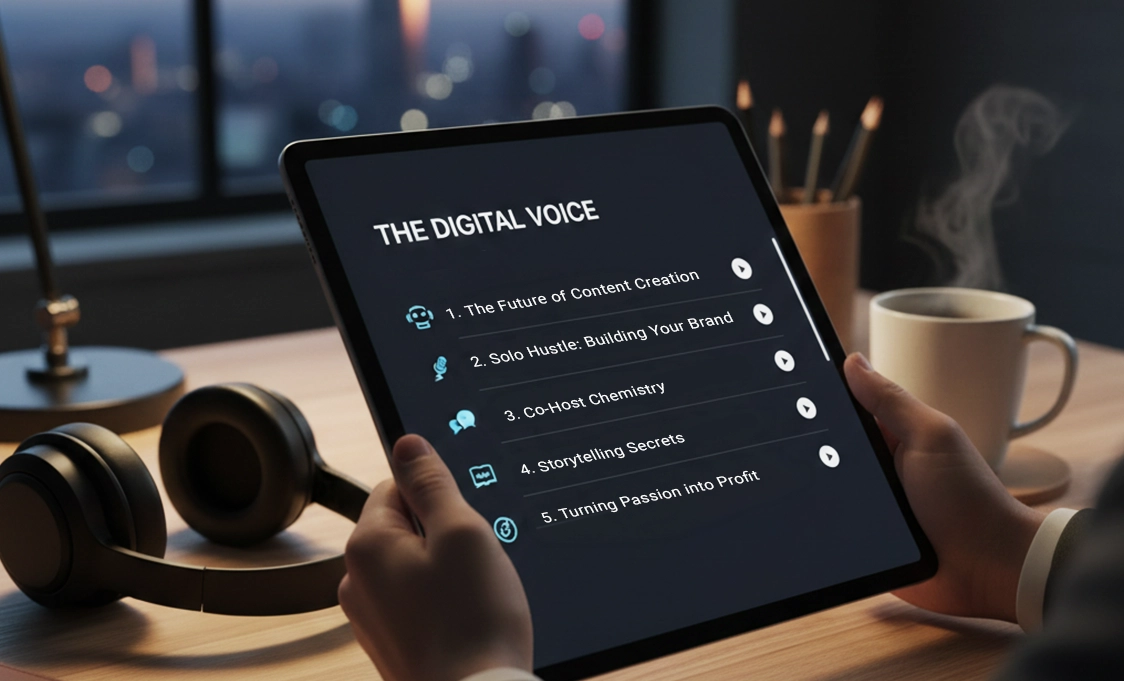Episodes listed out on a ipad