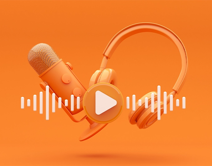 Graphic that depicts professional voice over services